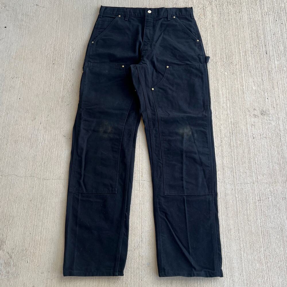 Carhartt B01 BLK black double knee work wear carpenter pants